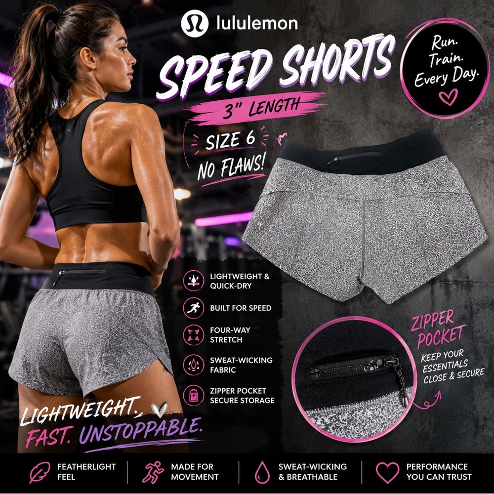 Lululemon 3” Speed Shorts Size 6